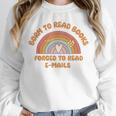 Born To Read Books Forced To Emails Vintage Retro Rainbow Unisex Sweatshirt