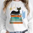 Cat And Books Retro Midcentury Mid Century Aesthetic Unisex Sweatshirt