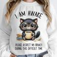 Cat Glasses Coffe Books I Am Awake Please Respect My Privacy Unisex Sweatshirt