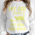 My Cat Guards My Mug And Book Humor Cats Premium Tri-Blend Unisex Sweatshirt