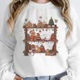 Christmas Cats Bookshelf Gingerbread Unisex Sweatshirt
