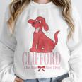 Clifford The Big Red Dog Pink Text With Bow Illustrated Book Unisex Sweatshirt Clifford The Big Red Dog Pink Text With Bow Illustrated Book Unisex Sweatshirt