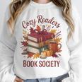Cozy Readers Book Society Fall Autumn Floral Pumpkin Season Unisex Sweatshirt