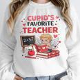 Cupid's Favorite Math Teacher Valentine Reading Book Women Unisex Sweatshirt