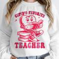 Cupid's Favorite Teacher Valentines Day Heart Book Lover Unisex Sweatshirt