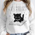 Cute Cats And Books Aesthetic Feline Reader Graphic Premium Tri-Blend Unisex Sweatshirt Cute Cats And Books Aesthetic Feline Reader Graphic Premium Tri-Blend Unisex Sweatshirt