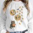 Cute Reading Cat With Kitten Dandelion Flowers Book Lover Unisex Sweatshirt