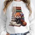 Cute Red Panda Reading Book Animal Bookworm Unisex Sweatshirt