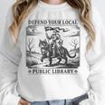 Defend Your Local Public Library Cat Knight Book Lover Unisex Sweatshirt