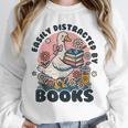 Easily Distracted By Books Read Goose Lover Bookworm Reading Unisex Sweatshirt