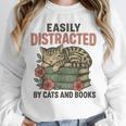 Easily Distracted By Cats And Books Vintage Unisex Sweatshirt Easily Distracted By Cats And Books Vintage Unisex Sweatshirt
