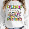 Everyone Communicates Differently Book Teacher Outfit Unisex Sweatshirt