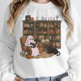 Ghost Reading Book Cat Lover Halloween Reading Enthusiast Unisex Sweatshirt