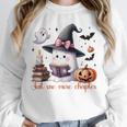 Ghost Reading Book Coquette Bow Halloween Girl Toddler Kid Premium Unisex Sweatshirt
