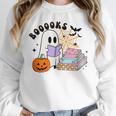 Ghost Reading Halloween Women Teacher Book Lover Unisex Sweatshirt