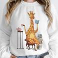Giraffe Reading Tea Books Coffee Book Lover Graphic Unisex Sweatshirt Giraffe Reading Tea Books Coffee Book Lover Graphic Unisex Sweatshirt