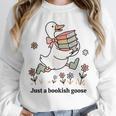 Goose With Books Cute Bookworm Reader Unisex Sweatshirt