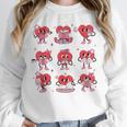 Heart Holding Reading Books Valentine Teacher Book Lover Unisex Sweatshirt