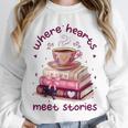 Where Hearts Groovy Meet Stories Coffee Books Valentines Day Unisex Sweatshirt Where Hearts Groovy Meet Stories Coffee Books Valentines Day Unisex Sweatshirt