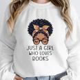 Just a Girl Who Loves Books Messy Bun Black Women Reading Unisex Sweatshirt