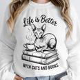 Life Is Better With Cats & Books Sphynx Cat Mom Women Unisex Sweatshirt Life Is Better With Cats & Books Sphynx Cat Mom Women Unisex Sweatshirt