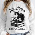 Life Is Better With Cats & Books Tuxedo Cat Mom Women Unisex Sweatshirt Life Is Better With Cats & Books Tuxedo Cat Mom Women Unisex Sweatshirt