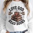 Love God Drink Coffee Read Books – Vintage Spiritual Reading Unisex Sweatshirt