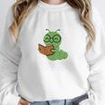 Professional Bookworm Reading Lover Cute Worm Glasses Book Unisex Sweatshirt