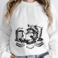 Raccoon Reading A Book Vintage Trash Reader Unisex Sweatshirt