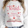 Read Your Heart Out Teacher Valentines Day Reading Book Love Premium Tri-Blend Unisex Sweatshirt