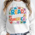 Reads Across Tee America Reading Teacher Books Reader Kids Unisex Sweatshirt