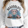 Readsolotl Book Lover Reading Axolotl Kids Reader Unisex Sweatshirt