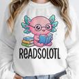 Readsolotl Cute Axolotl Reading Book Kawaii Pink Aesthetic Unisex Sweatshirt