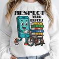 Respect Elders Cellphone Pushing Books In a Wheelchair Unisex Sweatshirt Respect Elders Cellphone Pushing Books In a Wheelchair Unisex Sweatshirt