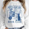 Sarcastic Anti Social Book Club Cat Skull Book Lover Unisex Sweatshirt