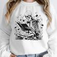Skeleton Skull Halloween Book Reading Books Lover Teacher Unisex Sweatshirt