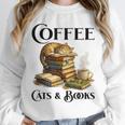 Sleeping Cat And Books With Coffee Lover Unisex Sweatshirt Sleeping Cat And Books With Coffee Lover Unisex Sweatshirt