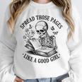 Spread Those Pages Like A Good Girl Skeleton Floral Book Unisex Sweatshirt Spread Those Pages Like A Good Girl Skeleton Floral Book Unisex Sweatshirt