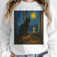 Van Gogh Starry Night Art Cat And Book Lovers Premium Tri-Blend Unisex Sweatshirt Van Gogh Starry Night Art Cat And Book Lovers Premium Tri-Blend Unisex Sweatshirt