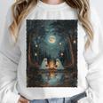 Vintage Ghost Book Reading Camping Gothic Halloween Teachers Unisex Sweatshirt