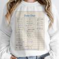 Vintage Library Due Date Card For Book Lovers Librarians Unisex Sweatshirt