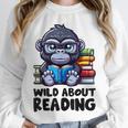 Wild About Reading Book Lover Gorilla Unisex Sweatshirt