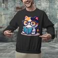 Adorable Book Lover Calico Cat With Reading Glasses Cute For Men Women Kids Unisex Sweatshirt Adorable Book Lover Calico Cat With Reading Glasses Cute For Men Women Kids Unisex Sweatshirt