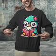 Adorable Book Lover Humming Bird With Reading Glasses Cute Unisex Sweatshirt