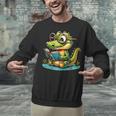 Alligator Reading a Book Animal Unisex Sweatshirt