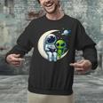 Astronaut Reading Book To Alien Shirt Moon Space Lover Kids Unisex Sweatshirt