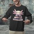 Axolotl Books Readsalotl Reading Bookworm Kawaii Axolotl Unisex Sweatshirt