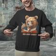 Bear Reading Book Glasses Library Zoo Teacher School Animal Unisex Sweatshirt