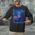 Book Library Bookshelf Armchair Window Pattern Print Unisex Sweatshirt