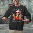 I Like My Books Spicy And My Coffee Icy Skeleton Unisex Sweatshirt